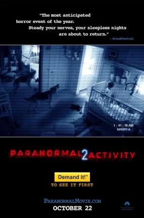 粤语配音电影午夜来吓 灵动:鬼影实录2 鬼入镜2 Paranormal Activity 2